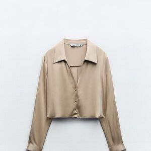 Zara Beige Button Down Shirt